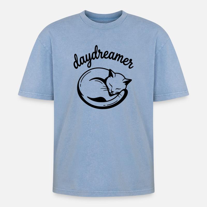 Rêveuse - T-shirt Premium unisexe oversize acid-washed - bleu délavé acide