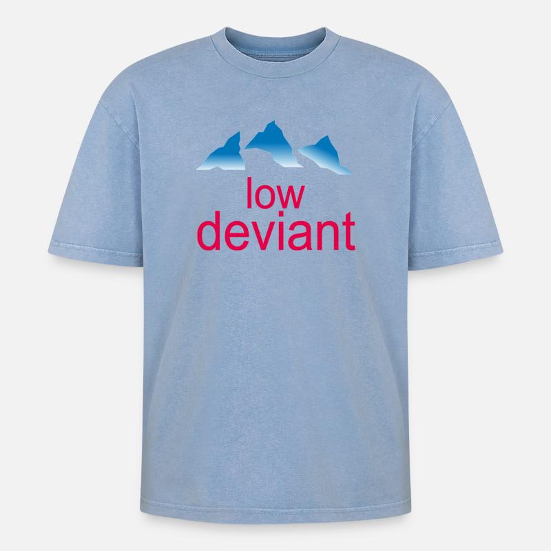 Low Deviant - T-shirt Premium unisexe oversize acid-washed - bleu délavé acide