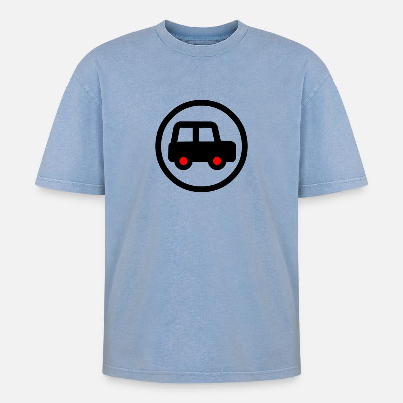Auto - Oversized Unisex Premium Acid-Washed T-Shirt - Blau Acid Wash
