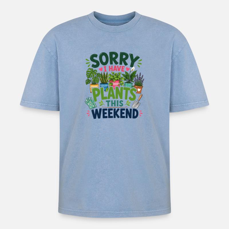 Désolé de planter ce week-end - T-shirt Premium unisexe oversize acid-washed - bleu délavé acide