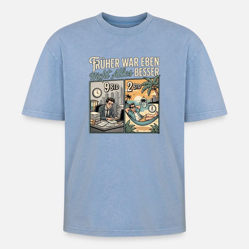 KI Experte - Oversized Unisex Premium Acid-Washed T-Shirt - Blau Acid Wash