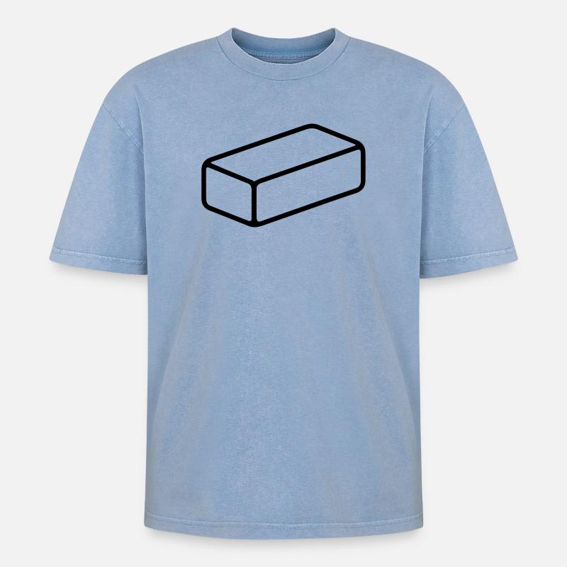 brique - T-shirt Premium unisexe oversize acid-washed - bleu délavé acide