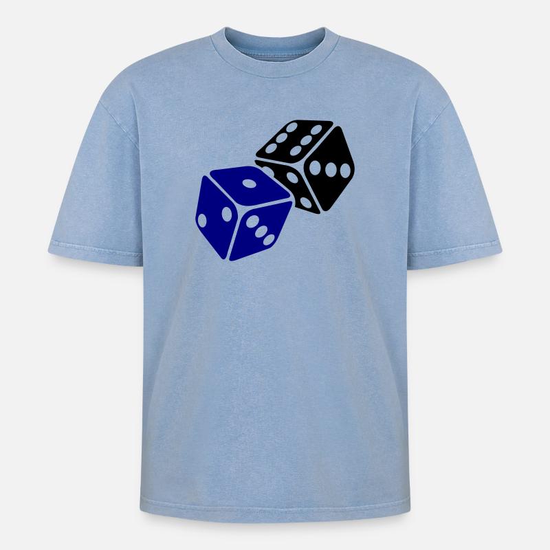 Blue Cube Minimal Design - T-shirt Premium unisexe oversize acid-washed - bleu délavé acide