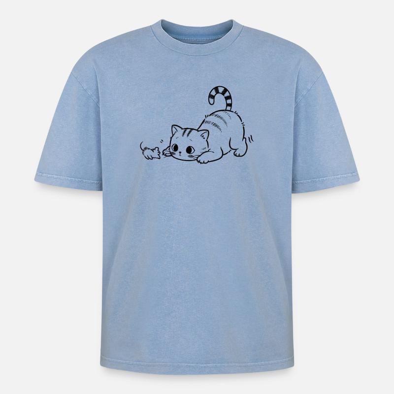 Mode bondit activé - T-shirt Premium unisexe oversize acid-washed - bleu délavé acide