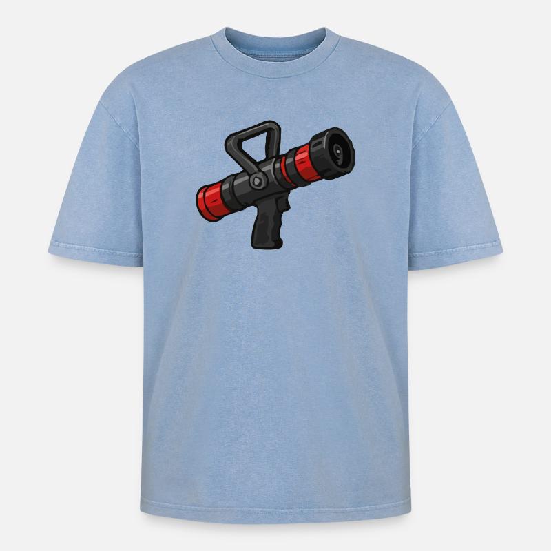 Conception de lance-flammes de science-fiction - T-shirt Premium unisexe oversize acid-washed - bleu délavé acide