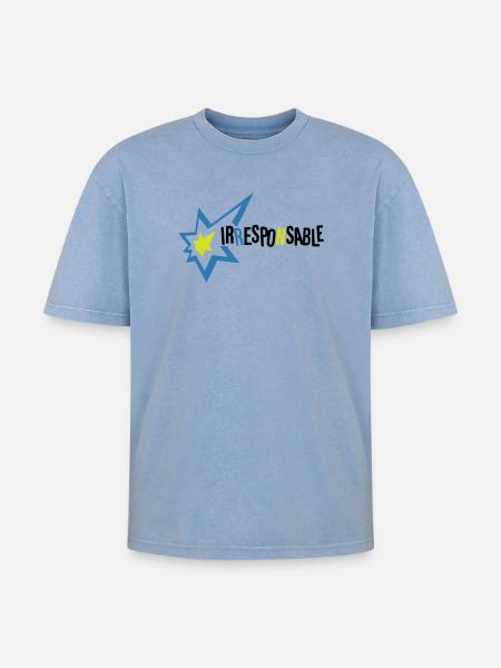 Irresponsable - T-shirt Premium unisexe oversize acid-washed - bleu délavé acide