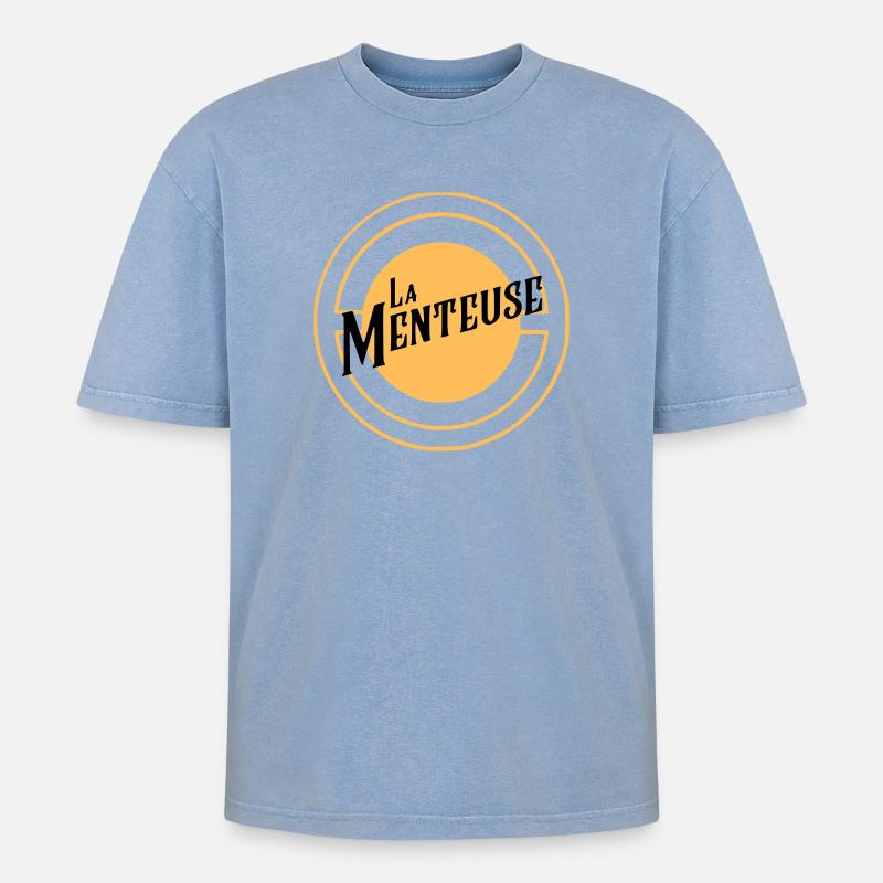 La Menteuse - T-shirt Premium unisexe oversize acid-washed - bleu délavé acide