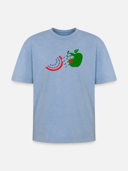 Fruit - T-shirt Premium unisexe oversize acid-washed - bleu délavé acide