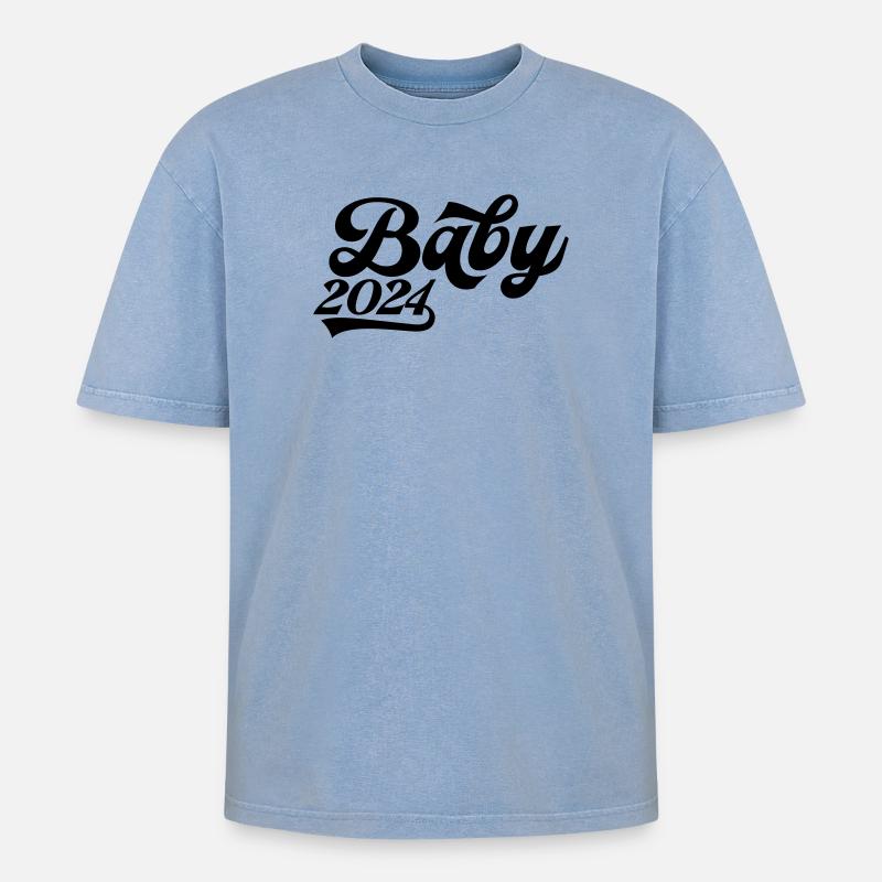 Bébé 2024 - T-shirt Premium unisexe oversize acid-washed - bleu délavé acide