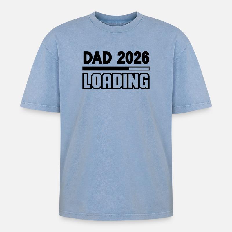 dad_2026_loading - T-shirt Premium unisexe oversize acid-washed - bleu délavé acide