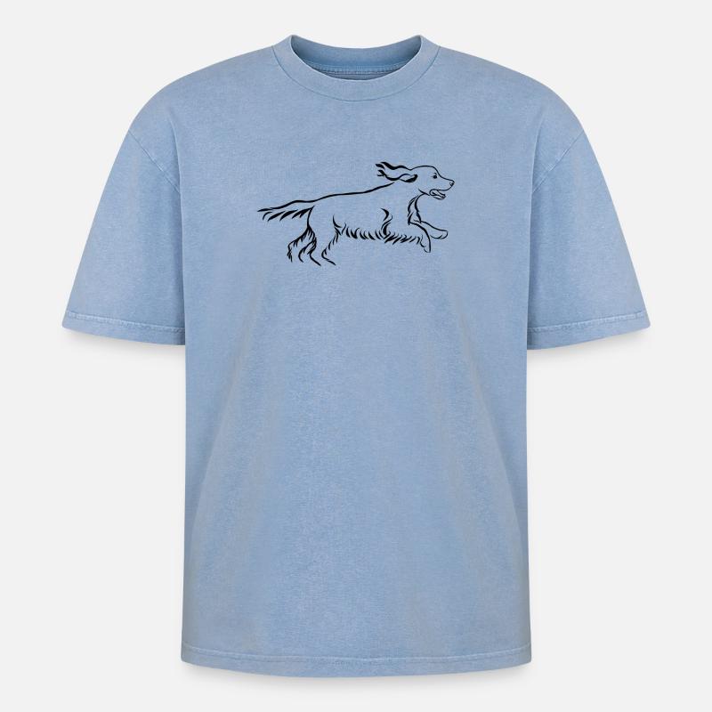 Cocker - T-shirt Premium unisexe oversize acid-washed - bleu délavé acide