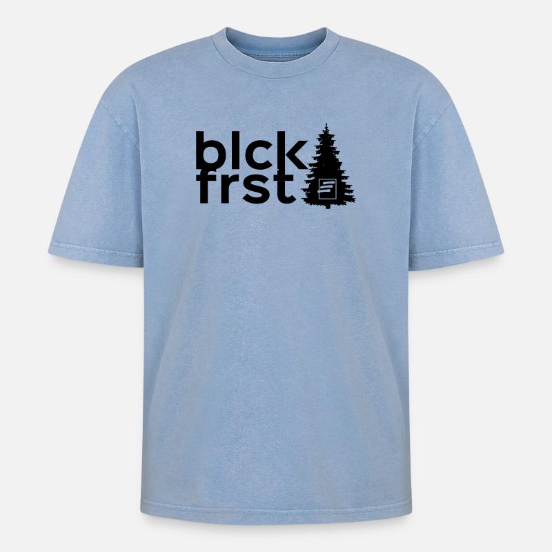 blckfrst batch - Oversized Unisex Premium Acid-Washed T-Shirt - Blau Acid Wash