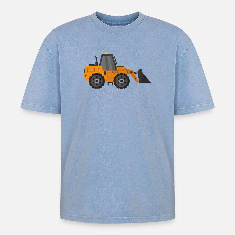 Bagger - Oversized Unisex Premium Acid-Washed T-Shirt - Blau Acid Wash