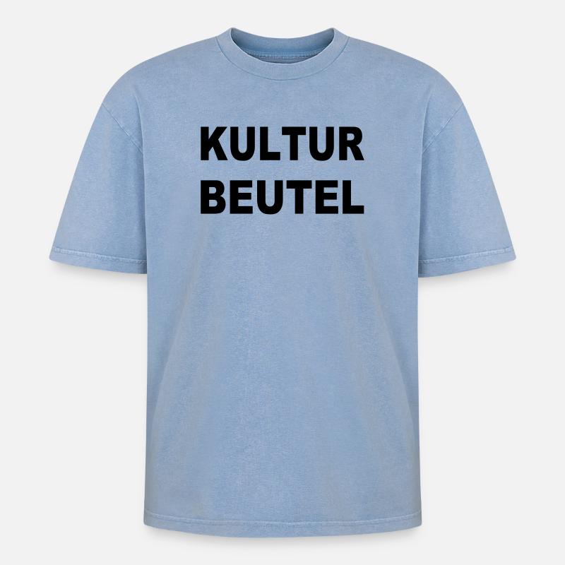 KULTUR BEUTEL - Oversized Unisex Premium Acid-Washed T-Shirt - Blau Acid Wash
