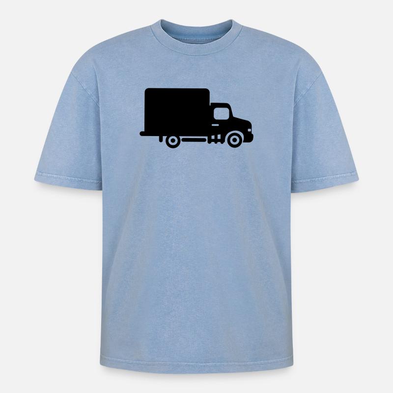 Transporter van - Oversized Unisex Premium Acid-Washed T-Shirt - acid washed blue