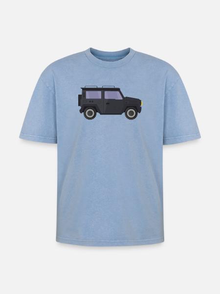 Jeep - T-shirt Premium unisexe oversize acid-washed - bleu délavé acide