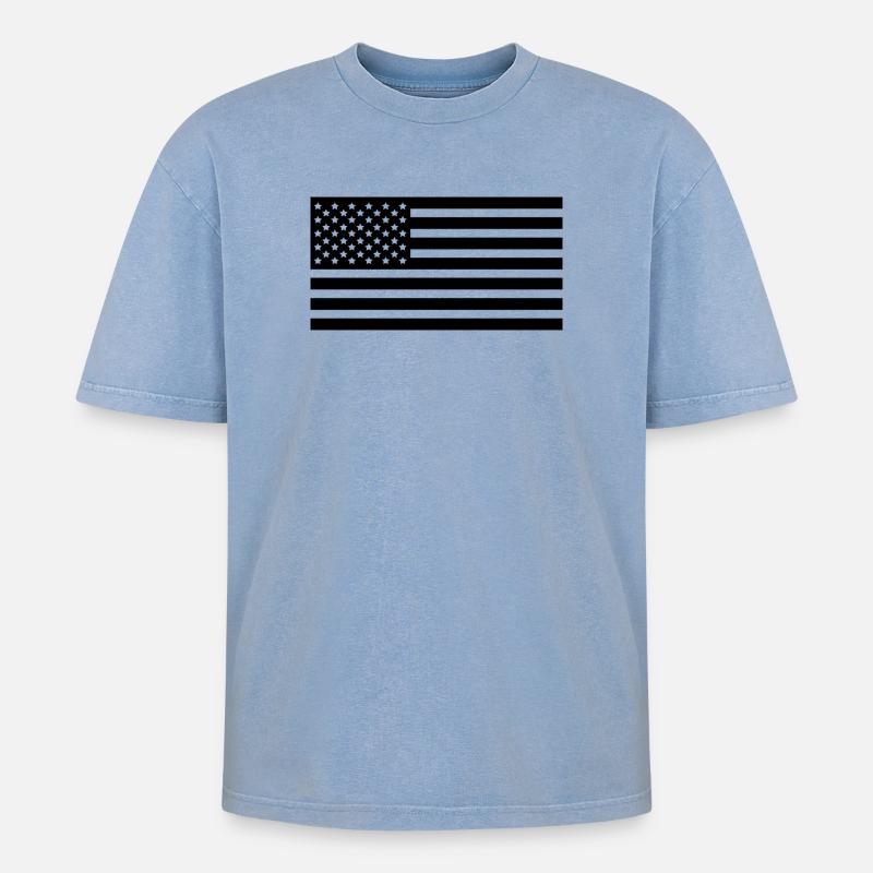 Utiliser des drapeaux - T-shirt Premium unisexe oversize acid-washed - bleu délavé acide