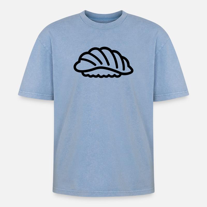 Sushi - Oversized Unisex Premium Acid-Washed T-Shirt - Blau Acid Wash