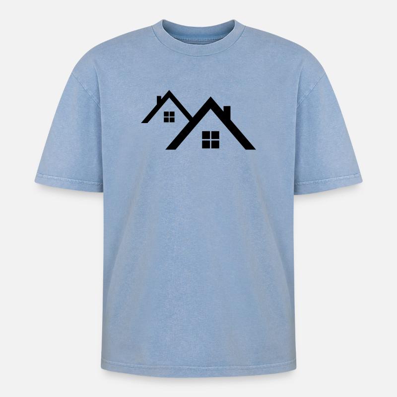 Toit - T-shirt Premium unisexe oversize acid-washed - bleu délavé acide