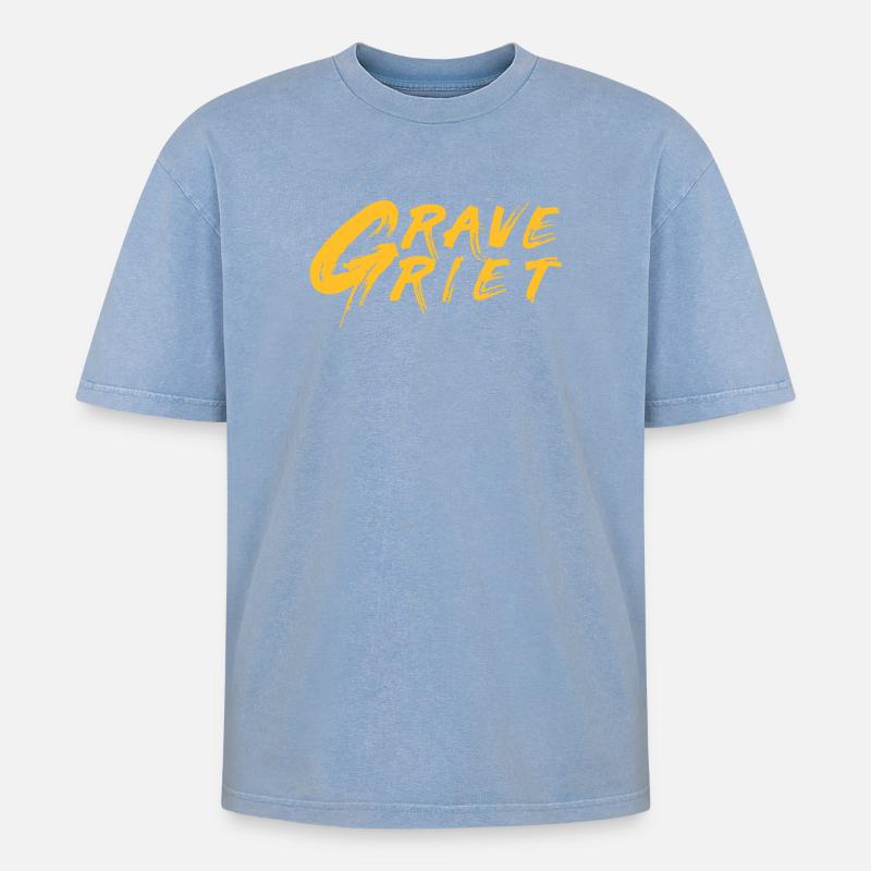Grave Griet - Antwerp dialect - Oversized Unisex Premium Acid-Washed T-Shirt - acid washed blue
