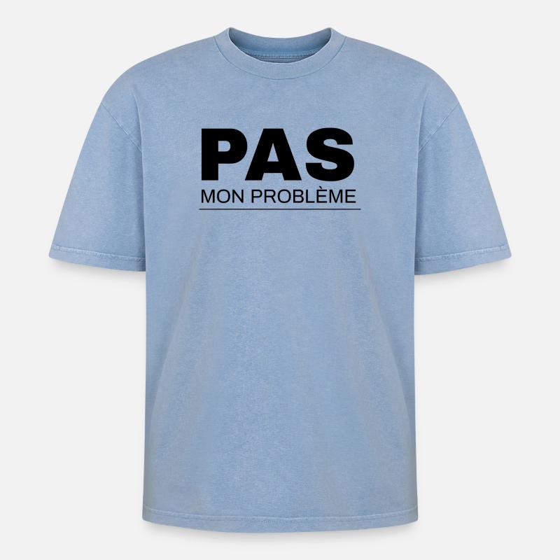 Nicht mein Problem - Oversized Unisex Premium Acid-Washed T-Shirt - Blau Acid Wash