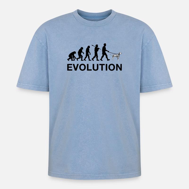 Evolution - Oversized Unisex Premium Acid-Washed T-Shirt - Blau Acid Wash