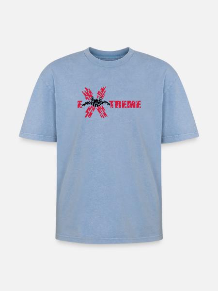 skydiver extreme - Oversized Unisex Premium Acid-Washed T-Shirt - acid washed blue