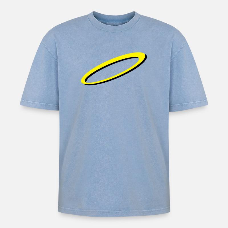 Aureole - T-shirt Premium unisexe oversize acid-washed - bleu délavé acide