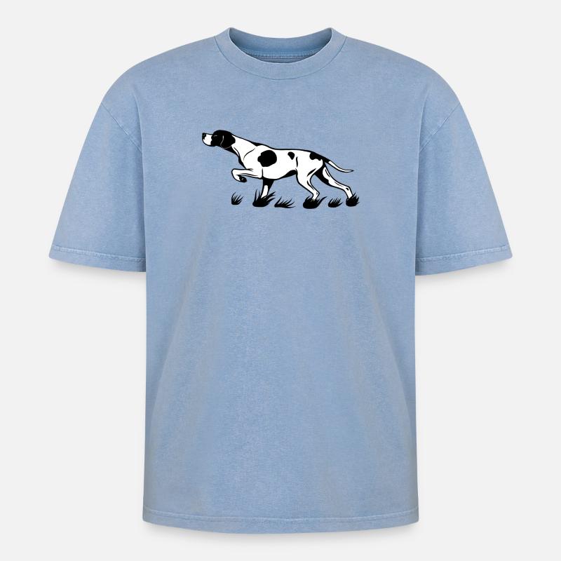 Pointer above - Oversized Unisex Premium Acid-Washed T-Shirt - acid washed blue