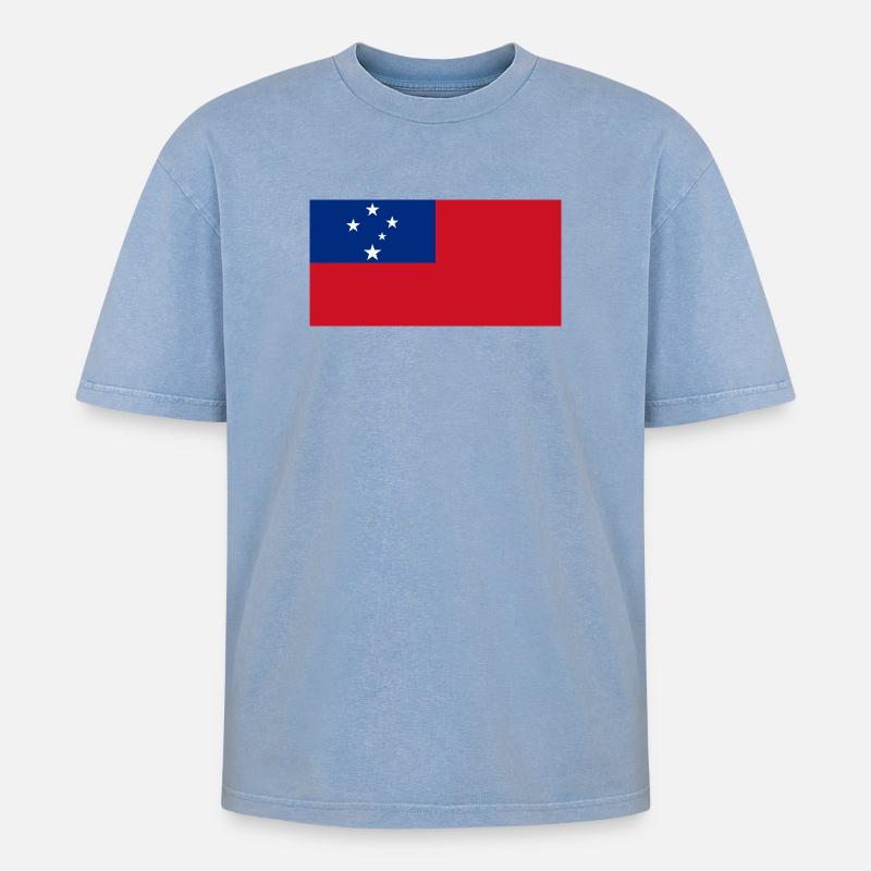 Samoa - T-shirt Premium unisexe oversize acid-washed - bleu délavé acide