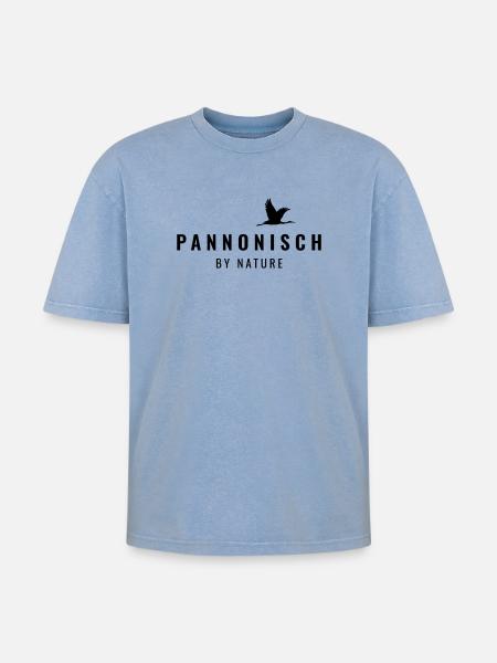 Pannonisch by nature - Oversized Unisex Premium Acid-Washed T-Shirt - Blau Acid Wash