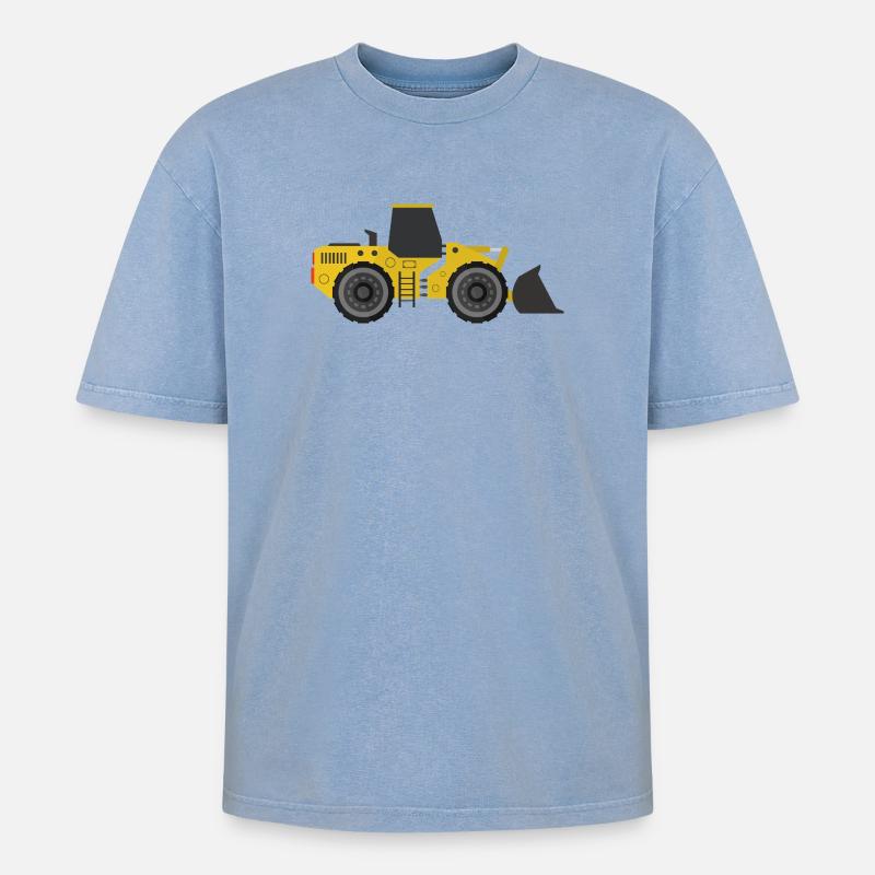 Bagger - Oversized Unisex Premium Acid-Washed T-Shirt - Blau Acid Wash