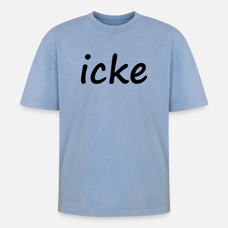 ICKE - Oversized Unisex Premium Acid-Washed T-Shirt - Blau Acid Wash