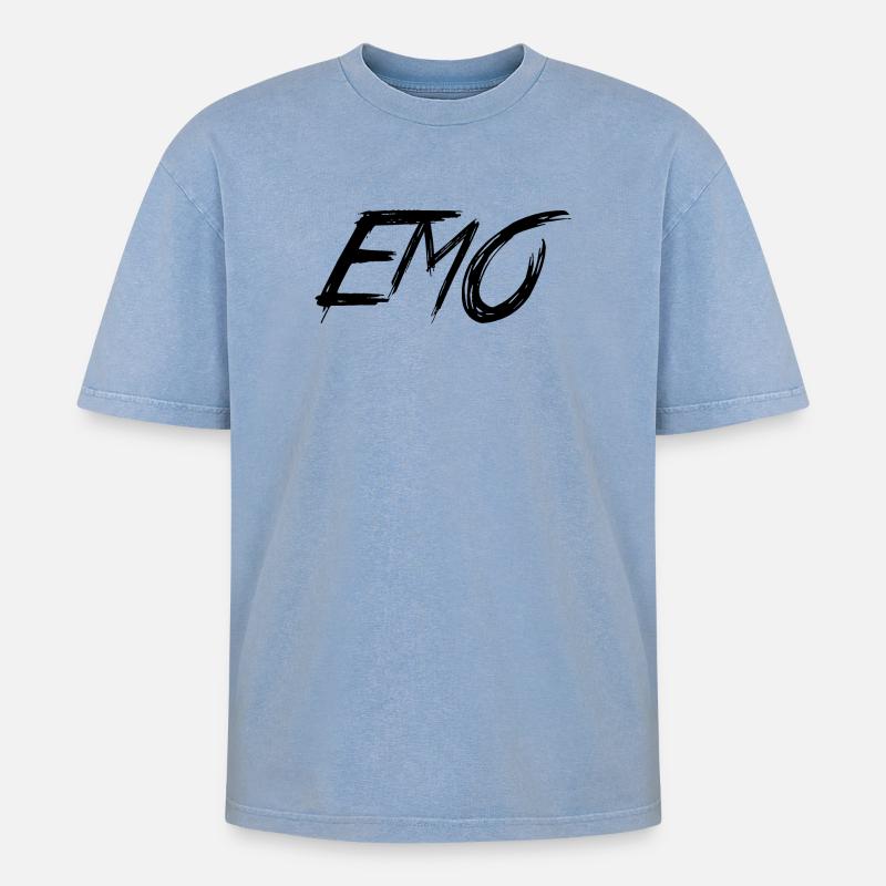 EMO - T-shirt Premium unisexe oversize acid-washed - bleu délavé acide