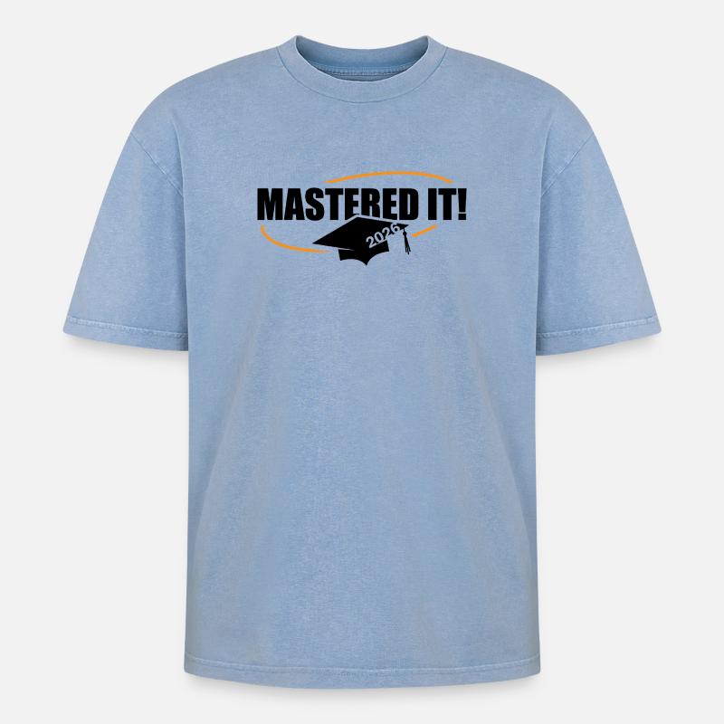 Master 2026 Diplôme - T-shirt Premium unisexe oversize acid-washed - bleu délavé acide
