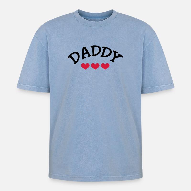 Daddy - Oversized Unisex Premium Acid-Washed T-Shirt - acid washed blue