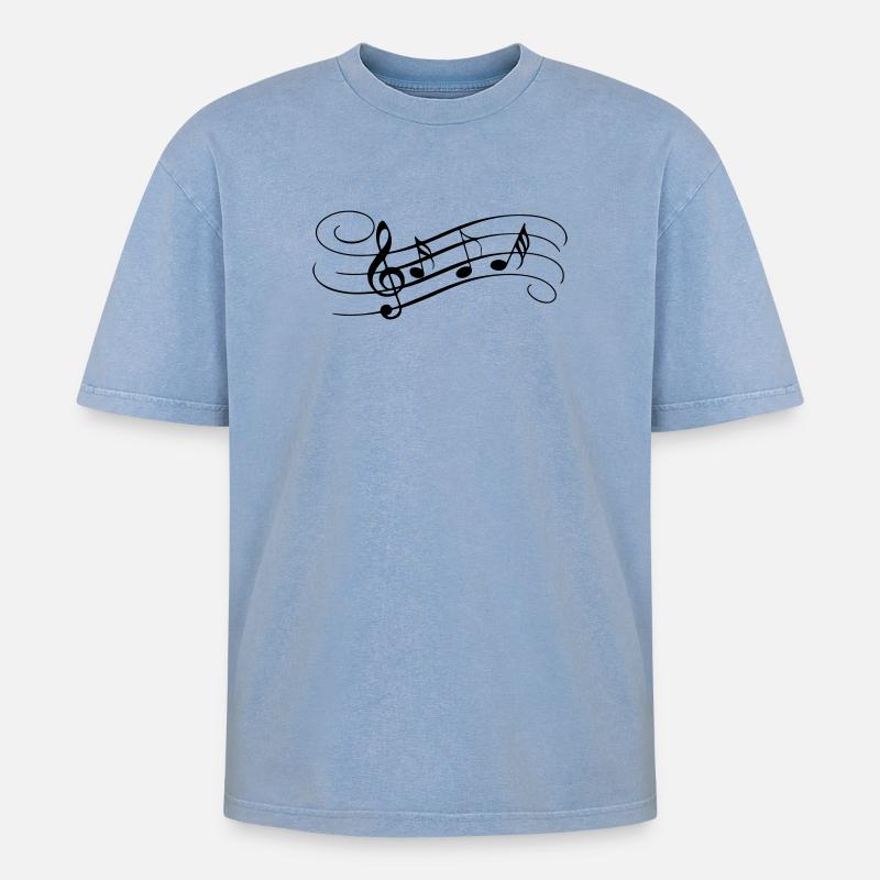 Soaring notes - Oversized Unisex Premium Acid-Washed T-Shirt - acid washed blue