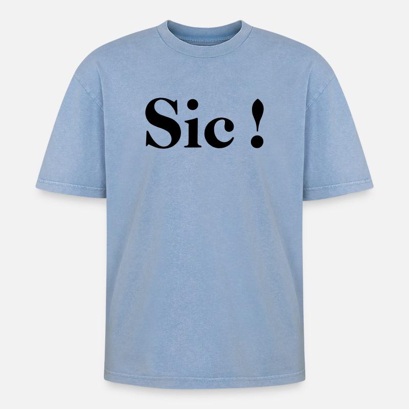 Sic! - T-shirt Premium unisexe oversize acid-washed - bleu délavé acide