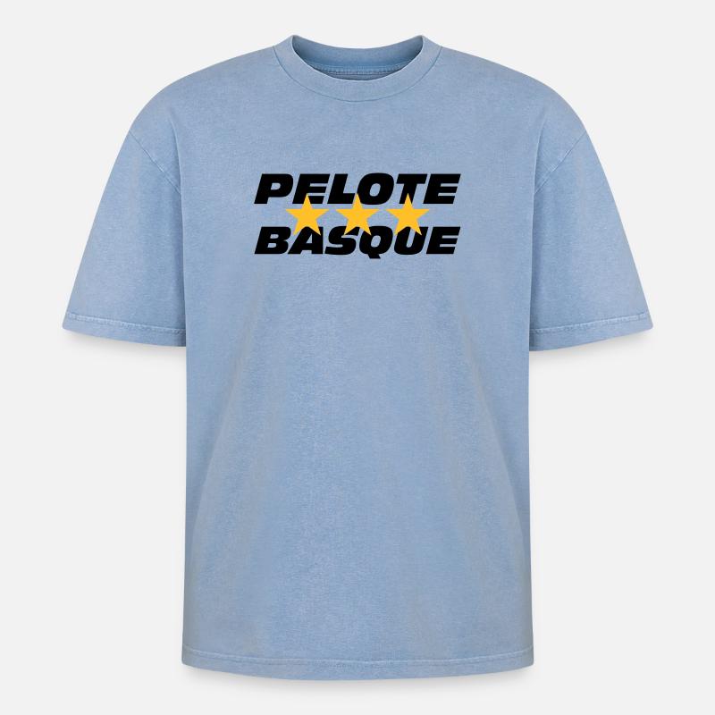 Pelote basque - Oversized Unisex Premium Acid-Washed T-Shirt - Blau Acid Wash