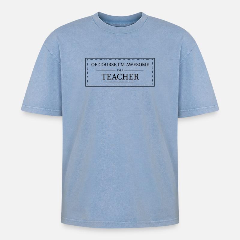 Prof - T-shirt Premium unisexe oversize acid-washed - bleu délavé acide