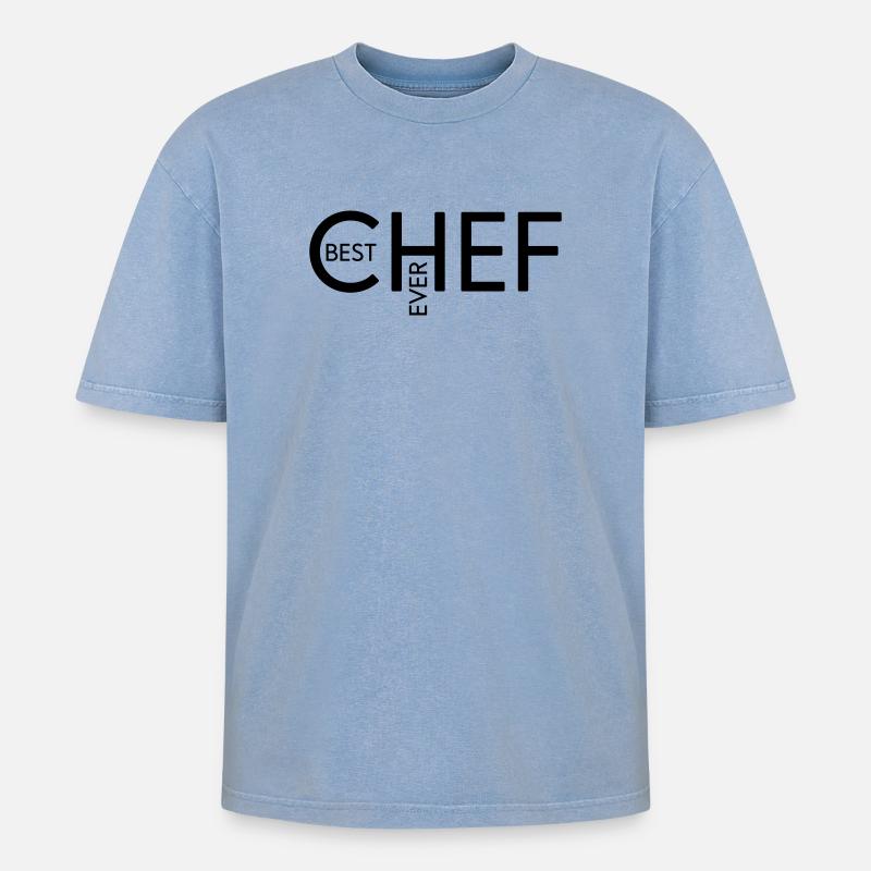 Best Chef ever - Oversized Unisex Premium Acid-Washed T-Shirt - Blau Acid Wash