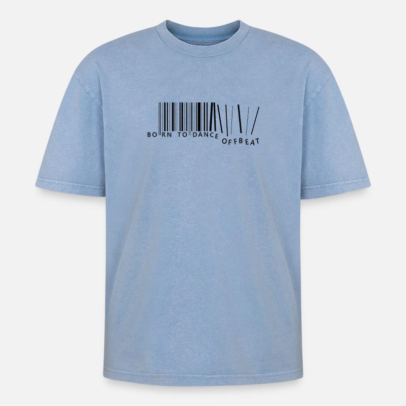 Né pour danser décalé - T-shirt Premium unisexe oversize acid-washed - bleu délavé acide