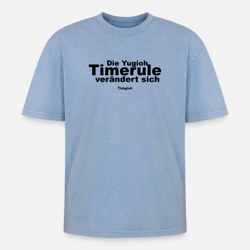 Die neue Timerule  - Oversized Unisex Premium Acid-Washed T-Shirt - Blau Acid Wash