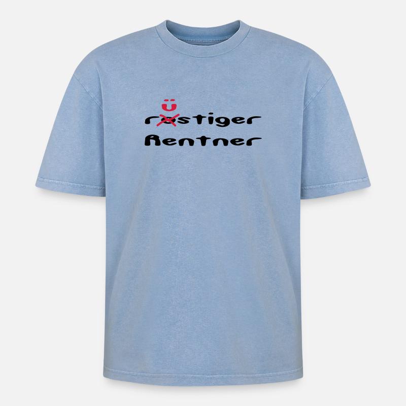 rusty / sprightly pensioner - Oversized Unisex Premium Acid-Washed T-Shirt - acid washed blue