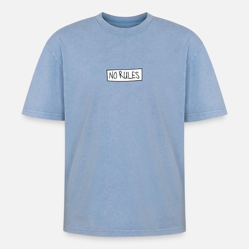 NO RULES - T-shirt Premium unisexe oversize acid-washed - bleu délavé acide