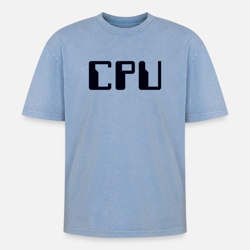 CPU Speicher - Oversized Unisex Premium Acid-Washed T-Shirt - Blau Acid Wash
