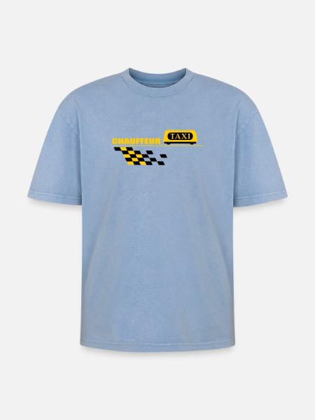 Taxi driver - Oversized Unisex Premium Acid-Washed T-Shirt - acid washed blue