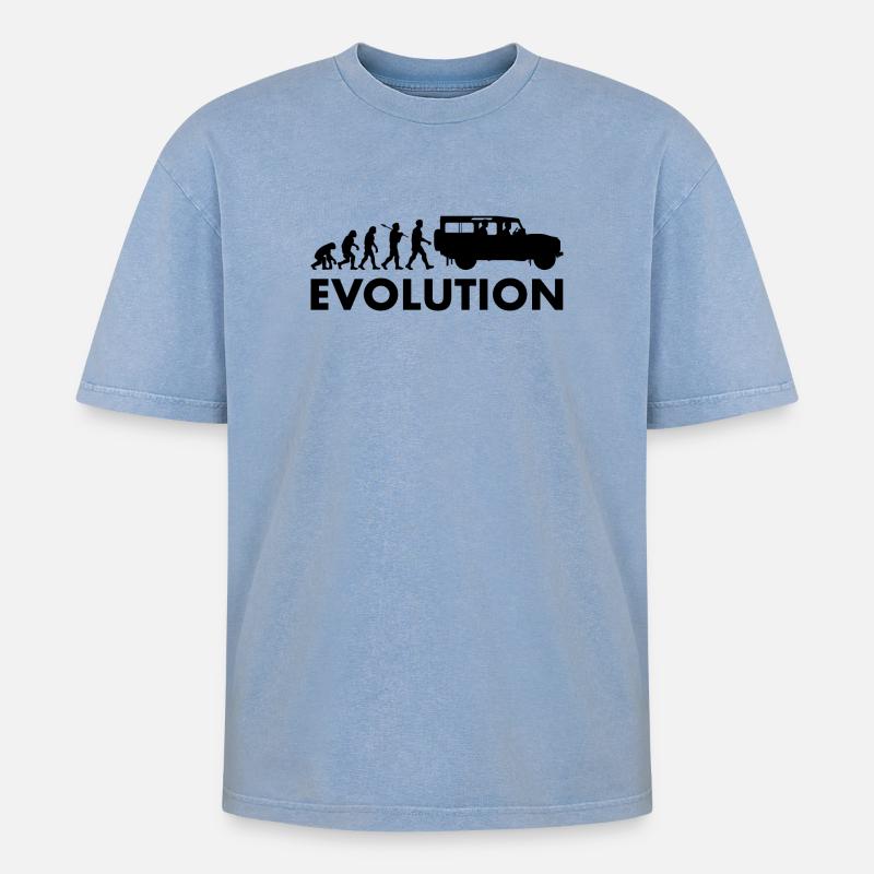 Defender 110 Évolution - T-shirt Premium unisexe oversize acid-washed - bleu délavé acide