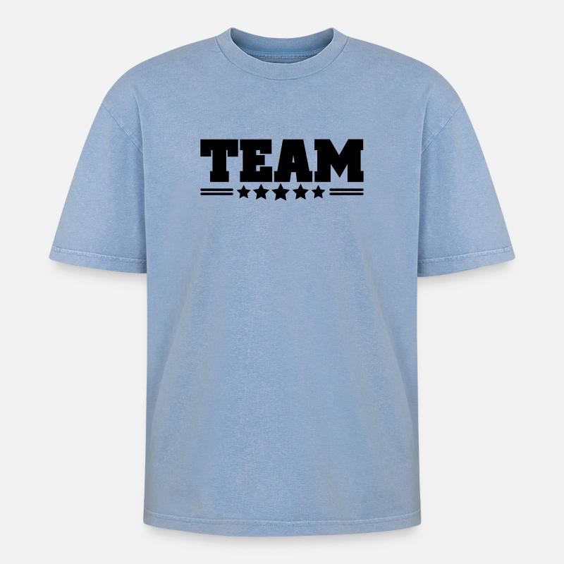 team - T-shirt Premium unisexe oversize acid-washed - bleu délavé acide