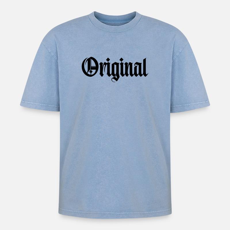 Langue source - T-shirt Premium unisexe oversize acid-washed - bleu délavé acide